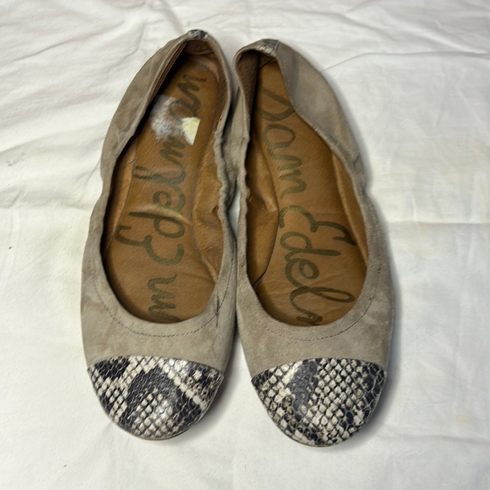 Sam Edelman Snake Print and Tan  Ballet Flats